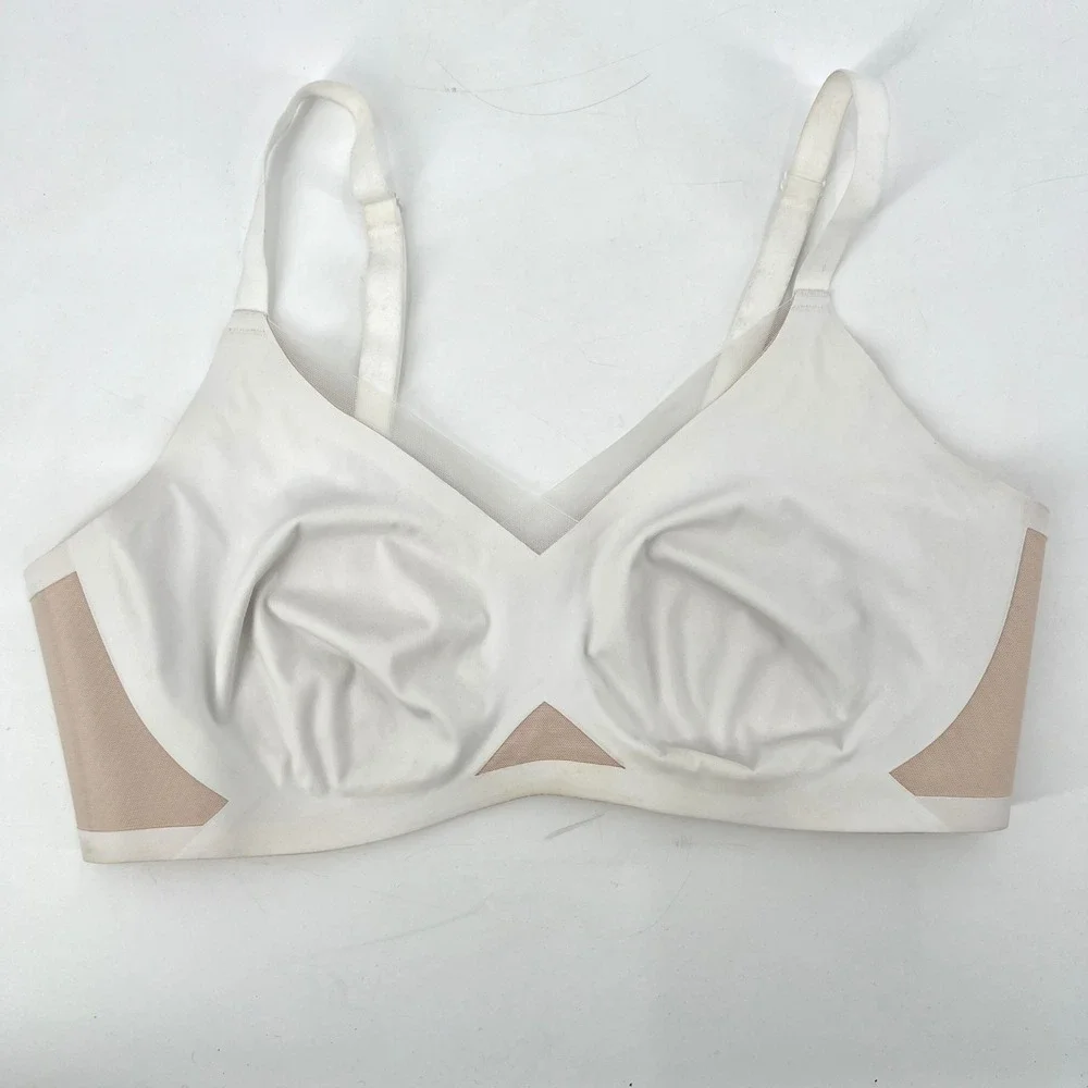 HoneyLove Crossover Bra White T-Shirt Bra Size XL Seamless‎ Wireless Comfort